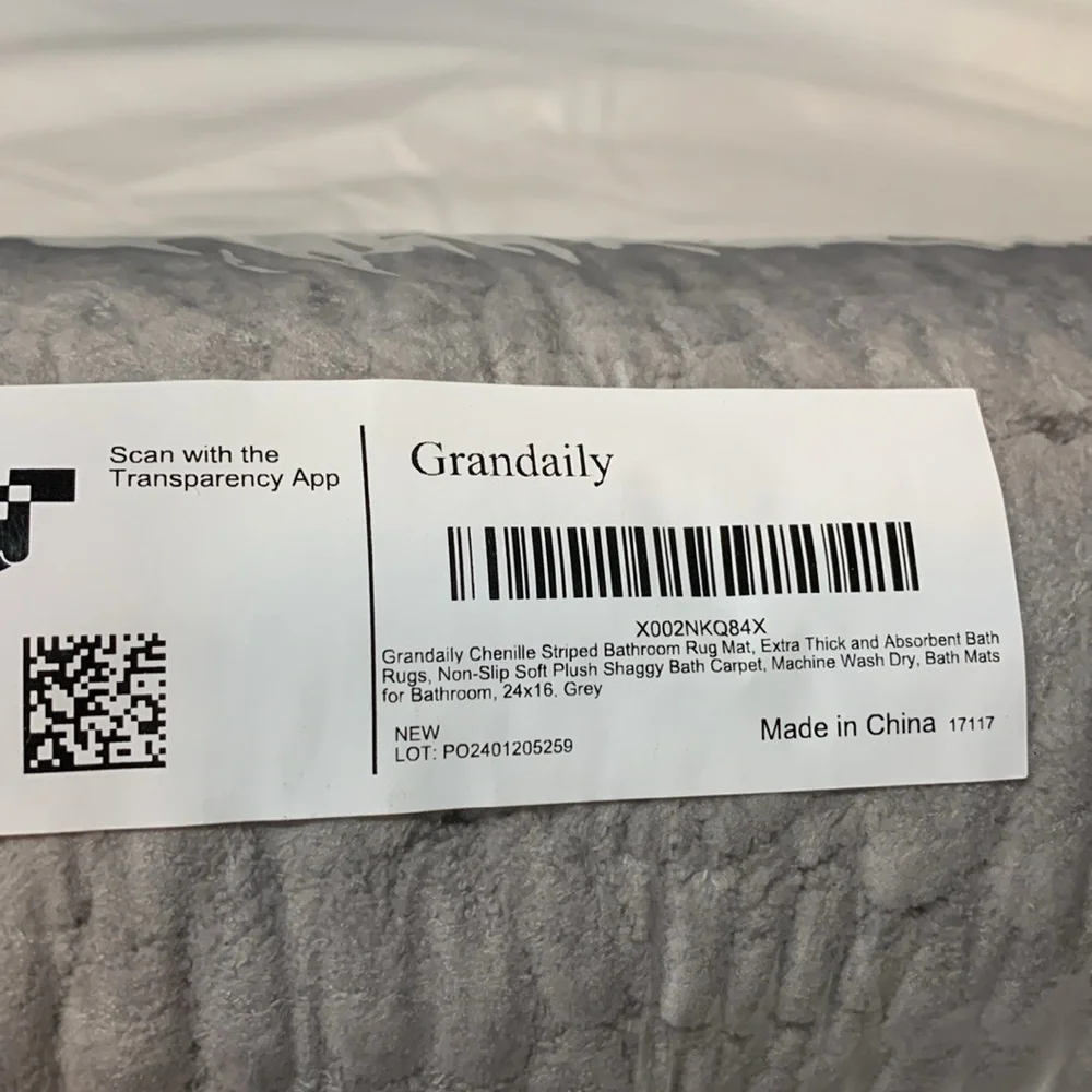 Gray Chenille Bath Mat rug